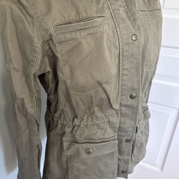 L.L. Bean Classic Utility Jacket Coat Olive Army Green Women's Size Medium - Picture 2 of 5